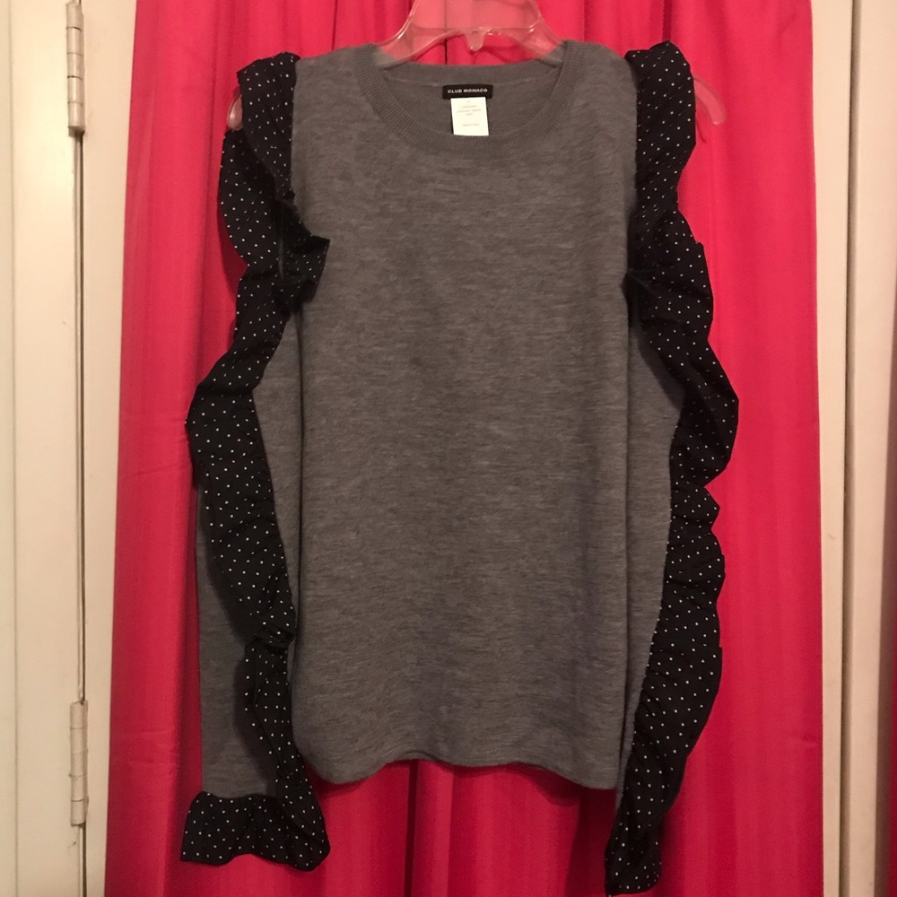 Club Monaco Sweater with Ruffle Sleeves